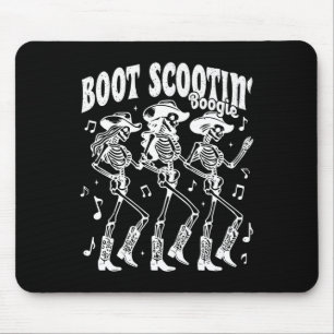 Scootin' Boogie Retro Western Skeleton Dancing Cow Mouse Mat