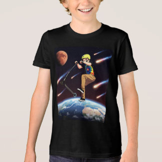 Scooting For The Stars - Scooter Rider In Space Tri-Blend Shirt