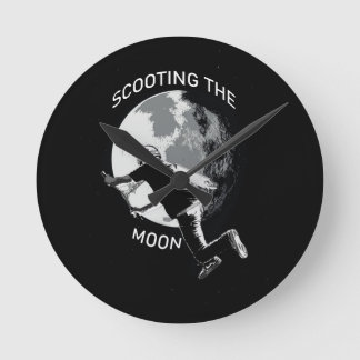 Scooting the Moon - Stunt Scooter Round Clock