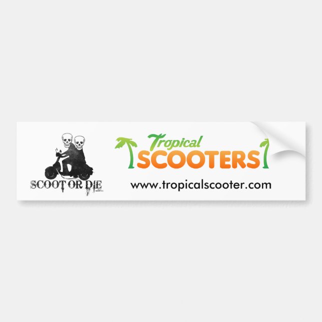 ScootOrDie, logo_02, www.tropicalscooter.com Bumper Sticker (Front)