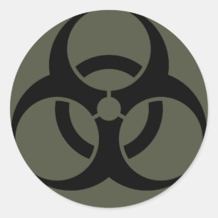 Scope Cap Sticker, Biohazard in Black Classic Round Sticker