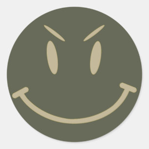 Scope Cap Sticker, Evil Face, Style 2 Classic Round Sticker