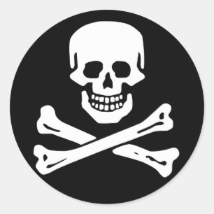 Scope Cap Sticker, Jolly Roger - Style 6 Classic Round Sticker
