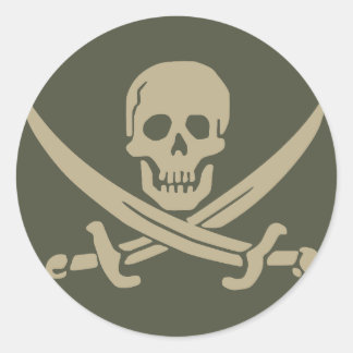 Scope Cap Sticker, Jolly Roger - Style 8 Classic Round Sticker