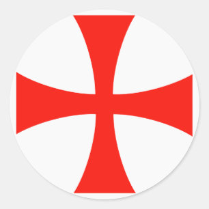 Scope Cap Sticker, Knights Templar Cross, Style 1 Classic Round Sticker