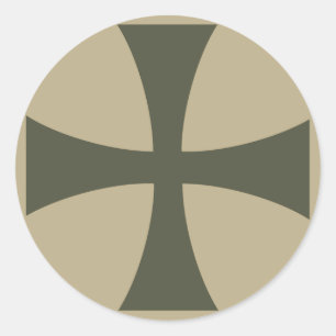 Scope Cap Sticker, Knights Templar Cross, Style 3 Classic Round Sticker