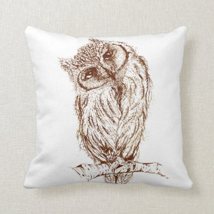 Scops owl by Inkspot Cushion