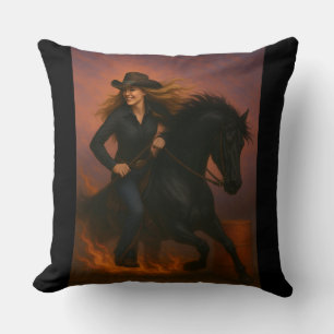 Scorching Fast Barrel Racing Team Throw Pillow