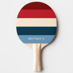 Scorching Tides & Burning Horizon Custom Striped Ping Pong Paddle