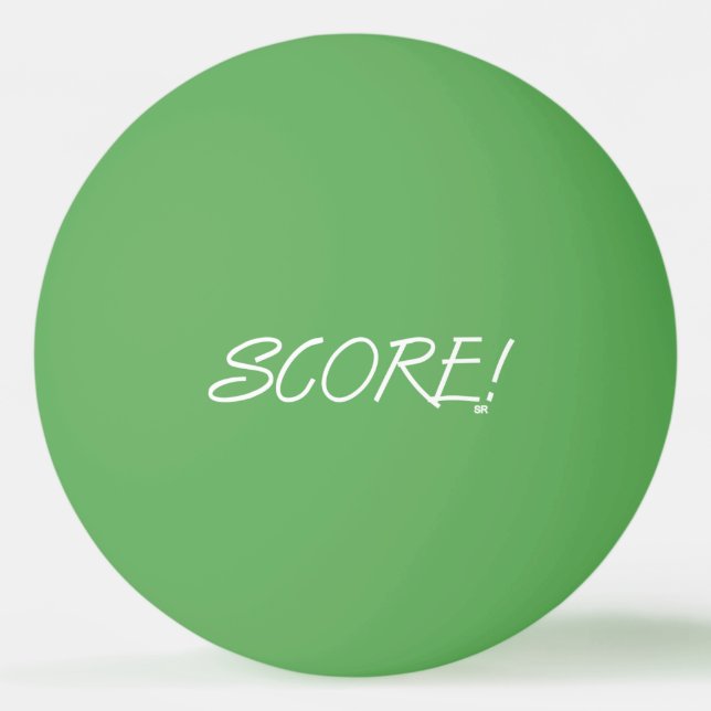 Score 1-star green white ping pong ball (Front)