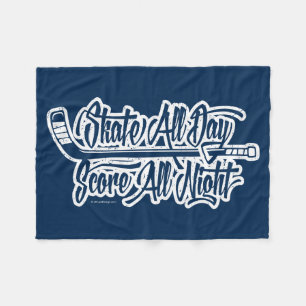 Score All Night (Hockey) Fleece Blanket