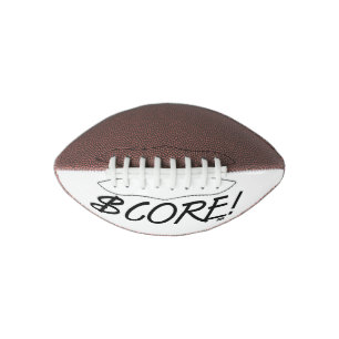 Score black and white dollar sign mini football american football