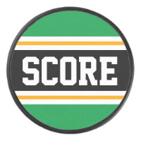 SCORE Black Green White Yellow Hockey Stripes