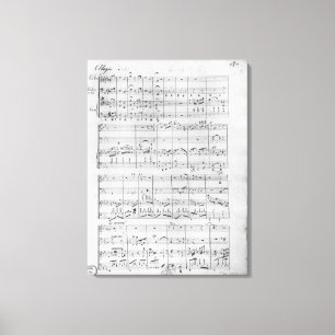 Score for trio for piano, violin and violoncello canvas print