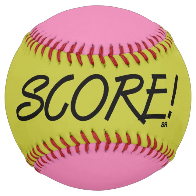 Score gold and pink softball (Front)