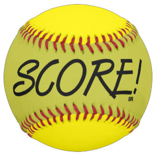 Score gold and yellow softball