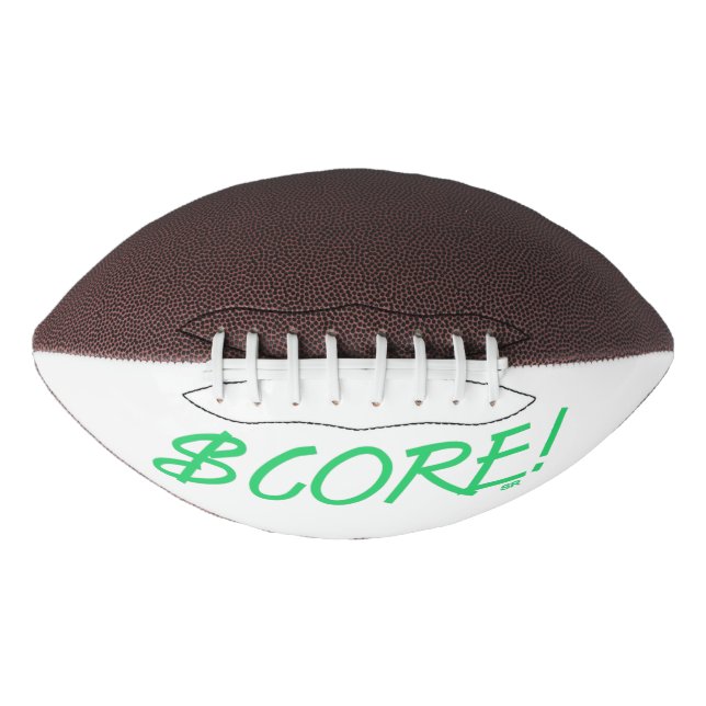Score green and white dollar sign football american football (Front)