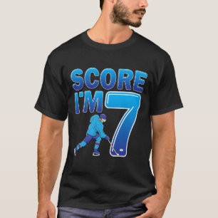 Score I'm 7 Ice Hockey Player 7th Birthday Party K T-Shirt