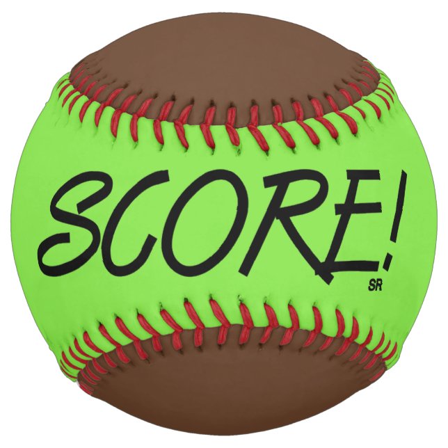 Score lime and brown softball (Front)