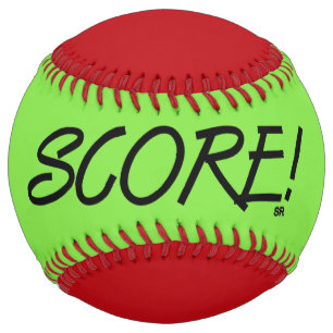 Score lime and red softball
