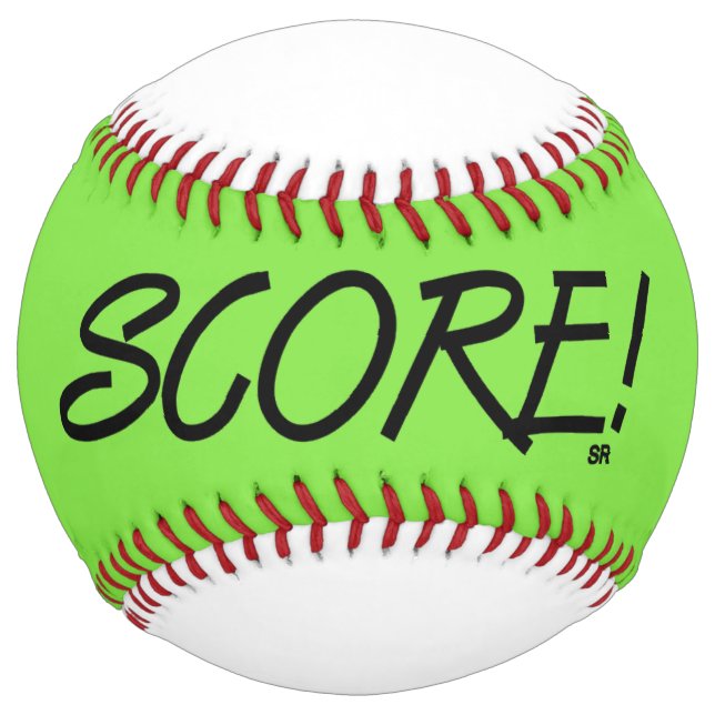 Score lime and white softball (Front)