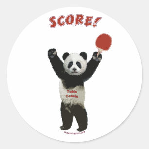 Score Panda Ping Pong Classic Round Sticker