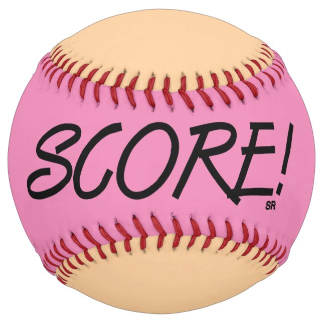 Score pink and tan softball (Front)
