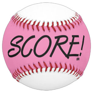 Score pink and white softball