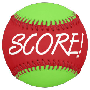 Score red and lime softball