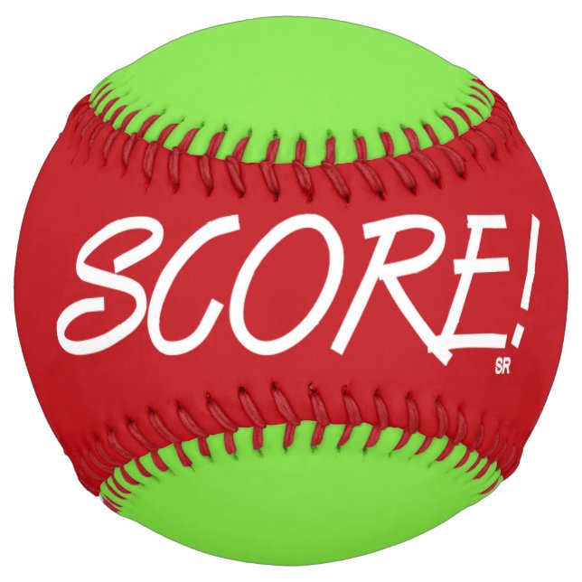 Score red and lime softball (Front)