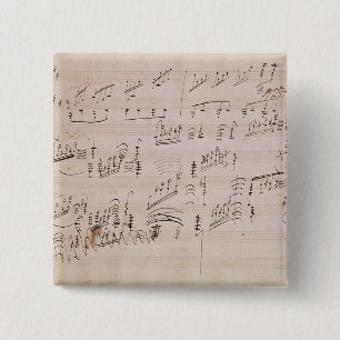 Score sheet of 'Moonlight Sonata' 15 Cm Square Badge