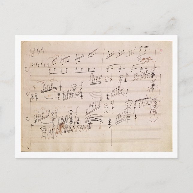 Score sheet of 'Moonlight Sonata' Postcard (Front)