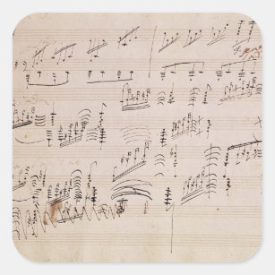 Score sheet of 'Moonlight Sonata' Square Sticker