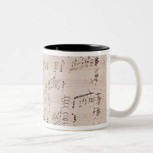 Score sheet of 'Moonlight Sonata' Two-Tone Coffee Mug