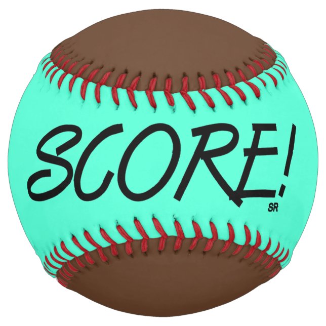 Score teal and brown softball (Front)