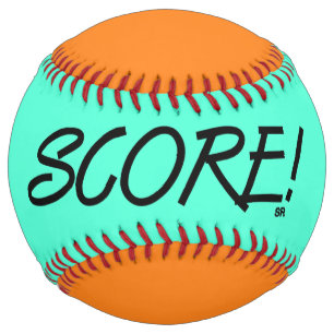 Score teal and orange softball