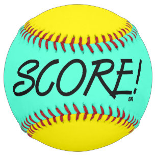 Score teal and yellow softball