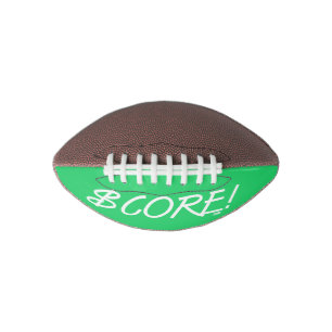 Score white and green dollar sign mini football american football
