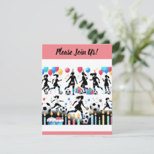 Score with our Lady Soccer Party  Invitation