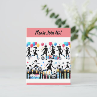 Score with our Lady Soccer Party  Invitation