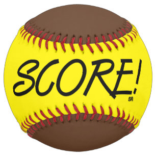 Score yellow and brown softball
