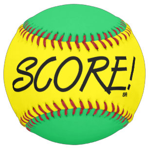 Score yellow and green softball