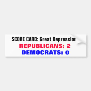 Scorecard Great Depressions Bumper Sticker