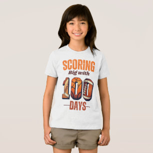 Scoring Big with 100 Days of School Sports Theme Tri-Blend Shirt