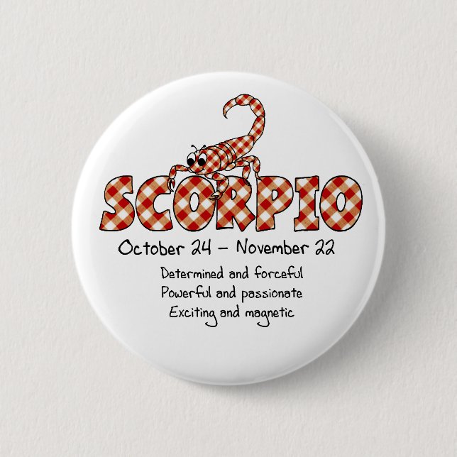 Scorpio 6 Cm Round Badge (Front)
