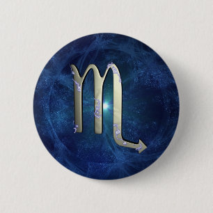 Scorpio 6 Cm Round Badge
