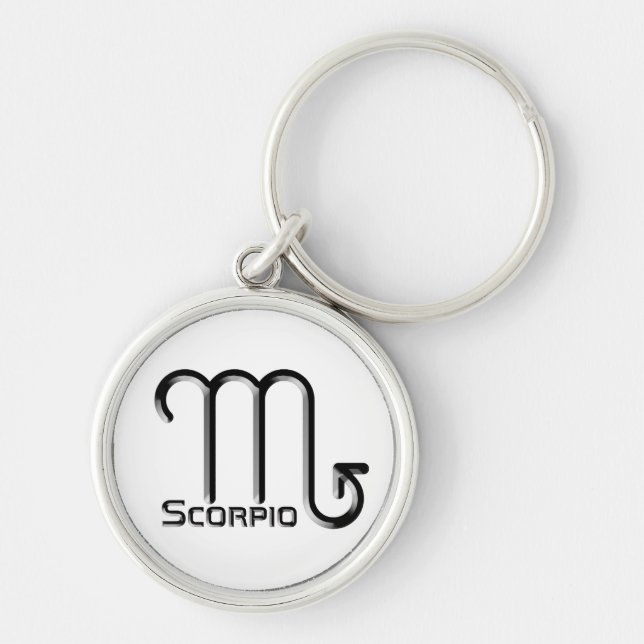 SCORPIO, Abstract Design of the Zodiac Sign,  Key Ring (Front)