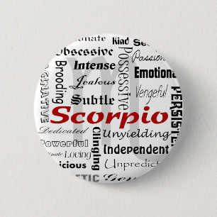 Scorpio Astrology Horoscope Zodiac Traits Collage 6 Cm Round Badge