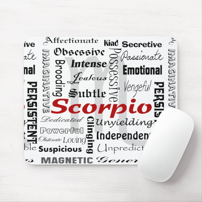 Scorpio Astrology Horoscope Zodiac Traits Collage Mouse Mat (With Mouse)