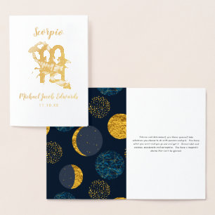 Scorpio Astrology   Personalised Zodiac Sign Foil Card